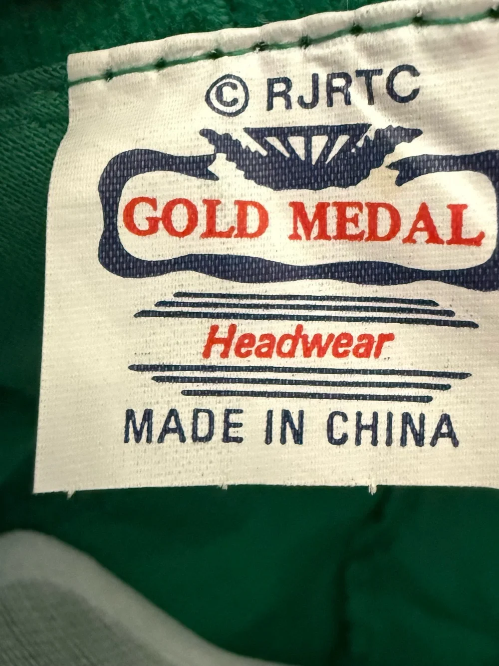 Vintage Gold Medal Salem Embroidered Green Corduroy Snap Back Hat